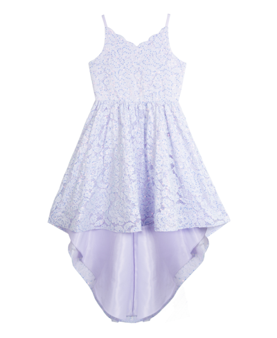 Rare Editions Kids' Big Girls Sequin Lace Party Dress In Lavender