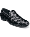 Stacy Adams Savoir X-cross Texti Mens Round Closed Toe Slip-on Shoe In Black