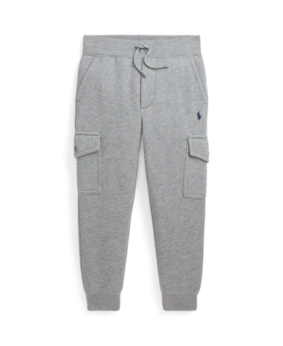 Polo Ralph Lauren Kids' Big Boys Fleece Cargo Jogger Pants In Andover Heather With Navy