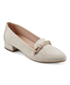Easy Spirit Women's Eflex Carlina Slip-on Pointy Toe Dress Pumps In Light Natural Linen- Textile