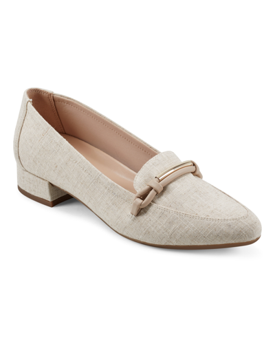 Easy Spirit Women's Eflex Carlina Slip-on Pointy Toe Dress Pumps In Light Natural Linen- Textile