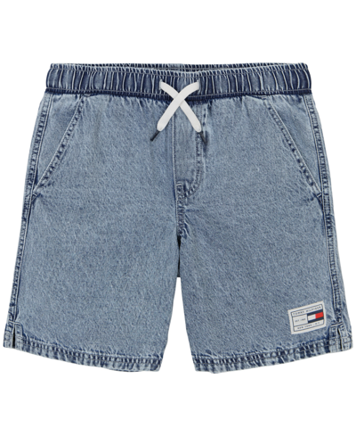 Tommy Hilfiger Kids' Little Boys Sporty Denim Shorts In S Wash