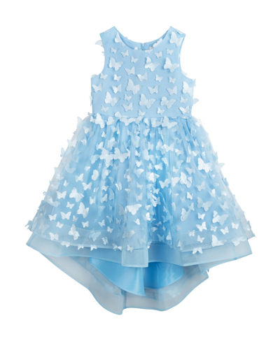 Rare Editions Kids' Little Girls Sleeveless 3d Butterfly Party Dress In Light Blue