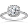 Pompeii3 Certified 2 1/2ct Diamond Cushion Halo Engagement Ring 14k Gold Lab Grown In Multi