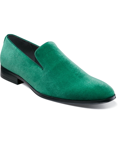 Stacy Adams Men's Savian Velour Slip-on Loafers In Emerald