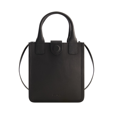Fred Segal Small Smooth Leather Vertical Tote In Black