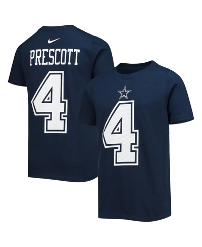 Nike Kids' Youth Boys And Girls  Dak Prescott Navy Dallas Cowboys Team Player Name And Number T-shirt