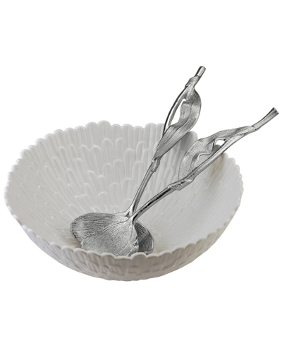 MICHAEL ARAM CHRYSANTHEMUM SALAD BOWL & TULIP SERVERS