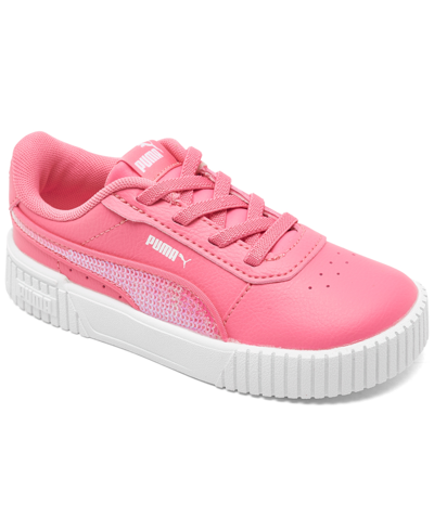 Puma Babies' Toddler Girls Carina 2.0 Sparkle Casual Sneakers From Finish Line In Pink,white
