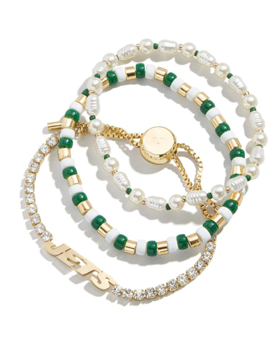 Wear By Erin Andrews Women's  X Baublebar New York Jets Stack Bracelet In Gold-tone