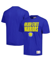 Mitchell & Ness Men's  Royal Distressed Golden State Warriors Hardwood Classics Legendary Slub T-shir In Royal