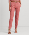 Lauren Ralph Lauren Double-faced Stretch Cotton Pant In Pink Mahogany