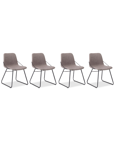 Eq3 Raydon 4pc Minimalist Chair Set In Grey