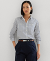 Ralph Lauren Striped Cotton Shirt In White,indigo