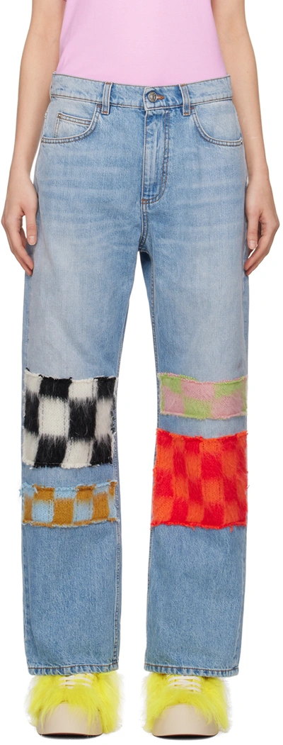 Marni Ssense Exclusive Blue Jeans In Sbb50 Iris Blue