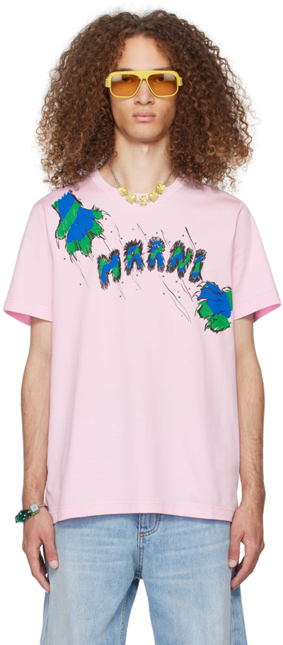 Marni Ssense Exclusive Pink T-shirt In Msc22 Mauve