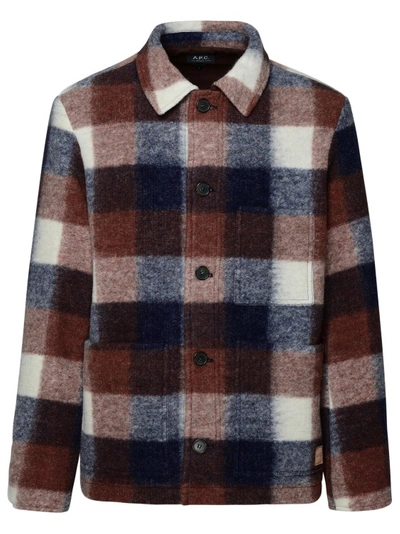 Apc A.p.c. Emile Checked Overshirt In Azul
