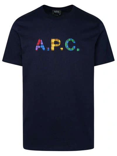 Apc Derek T-shirt With Logo In Blue
