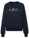 Apc A.p.c. Logo Patch Crewneck Sweatshirt In Blue