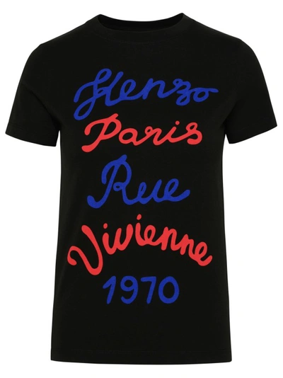 Kenzo Slogan-print Cotton T-shirt In Black