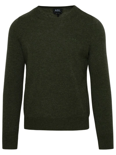 APC NINA SWEATER IN GREEN WOOL