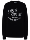 Maison Kitsuné Black Cotton Sweatshirt In Black