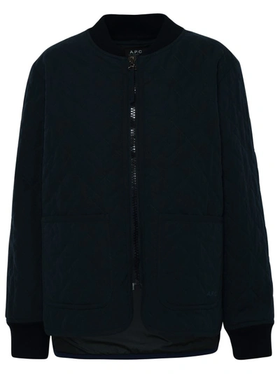 Apc A.p.c. Elea Quilted Bomber Jacket In Azul Oscuro