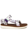 Suicoke Floral Pattern Platform Sandals In Multicolor
