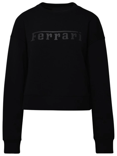 Ferrari Logo-print Cotton Sweatshirt In Black