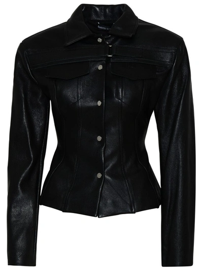 David Koma Leather Jacket In Black
