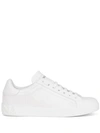 DOLCE & GABBANA WHITE LACE-UP SNEAKERS