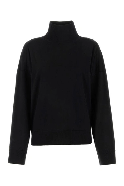 Bottega Veneta Black Ribbed Wool Turtleneck Sweater