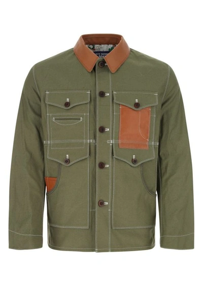 Junya Watanabe Man Multicolor Cotton And Polyester Jacket In Green