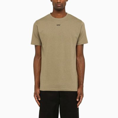 OFF-WHITE OFF-WHITEÂ„¢ BEIGE T-SHIRT WITH PRINT MEN