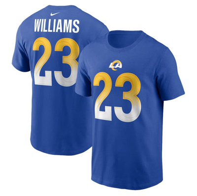 Nike Men's  Kyren Williams Royal Los Angeles Rams Player Name And Number T-shirt