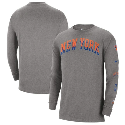 Nike New York Knicks 2023/24 City Edition  Men's Nba Max90 Long-sleeve T-shirt In Grey