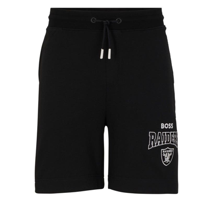 Boss X Nfl Black/white Las Vegas Raiders Snap Shorts