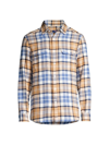 Vineyard Vines Printed Flannel Long Sleeve Button Front Shirt In Toasted Almond