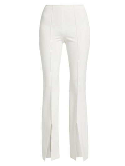 Alice And Olivia Emiko Split Cuff High Waist Flare Pants In Off White