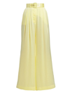 Zimmermann Women's Tuck Belted Silk Wide-leg Pants In Lemon