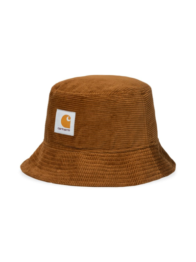 Carhartt Men's Logo Patch Corduroy Bucket Hat In Deep Brown