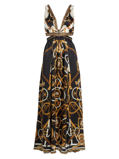 Camilla Cut-out Silk Dress In Coast To Coast