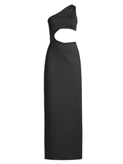 Sara Cristina Women's One-shoulder Cut-out Gown In Black