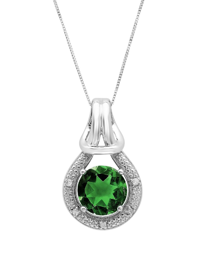 Max + Stone 10k 1.60 Ct. Tw. Diamond & Created Emerald Pendant Necklace
