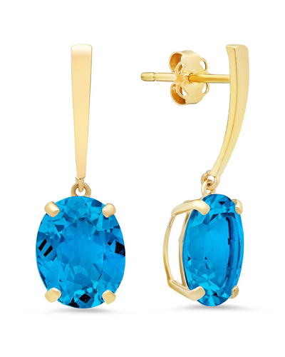 Max + Stone 14k 5.20 Ct. Tw. Blue Topaz Drop Earrings