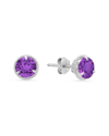 Max + Stone Maxcolor 14k 1.30 Ct. Tw. Amethyst Halo Studs