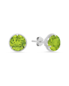 Max + Stone Maxcolor 14k 3.40 Ct. Tw. Peridot Halo Studs