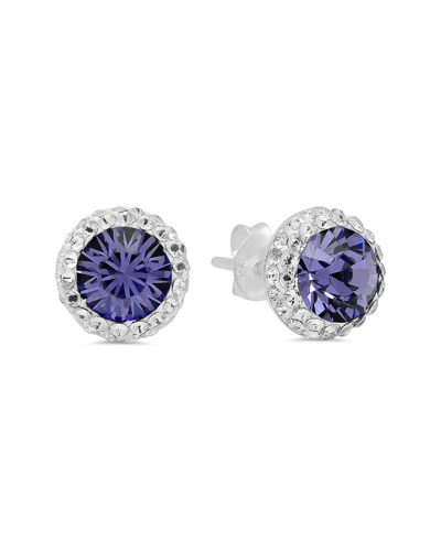 MAX + STONE MAXCOLOR SILVER HALO STUDS