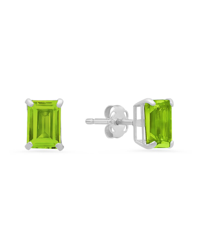 Max + Stone Maxcolor 14k 1.70 Ct. Tw. Peridot Studs In Metallic