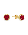Max + Stone Maxcolor 14k 1.70 Ct. Tw. Created Ruby Halo Studs